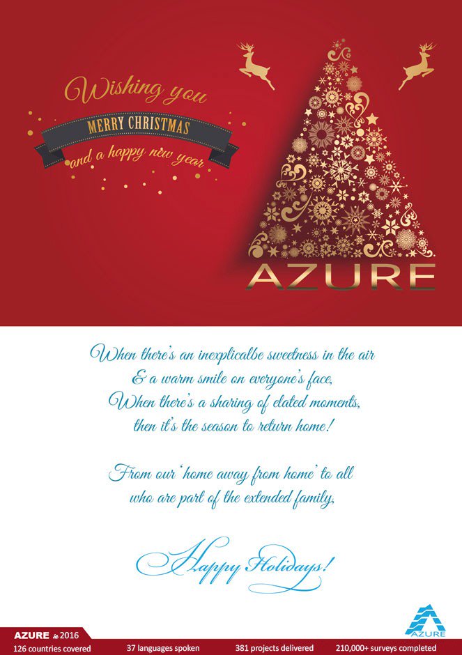 Azure Knowledge Corporation,  HolidayWishes, Christmas