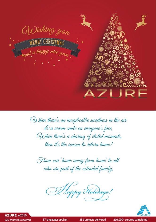 Holiday message from Azure Knowledge
#HappyHolidays 
#MerryChristmas 
#FelizNavidad
#HappyHanukkah
#JoyousKwanzaa https://t.co/UDr3gPNsVy
