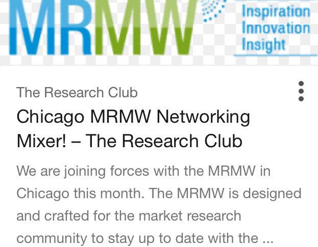 Chicago MRMW Networking Mixer! – The Research Club https://t.co/6qaiO8Cyt9 @TheResearchClub  #mrx https://t.co/FXfO0oxMmm